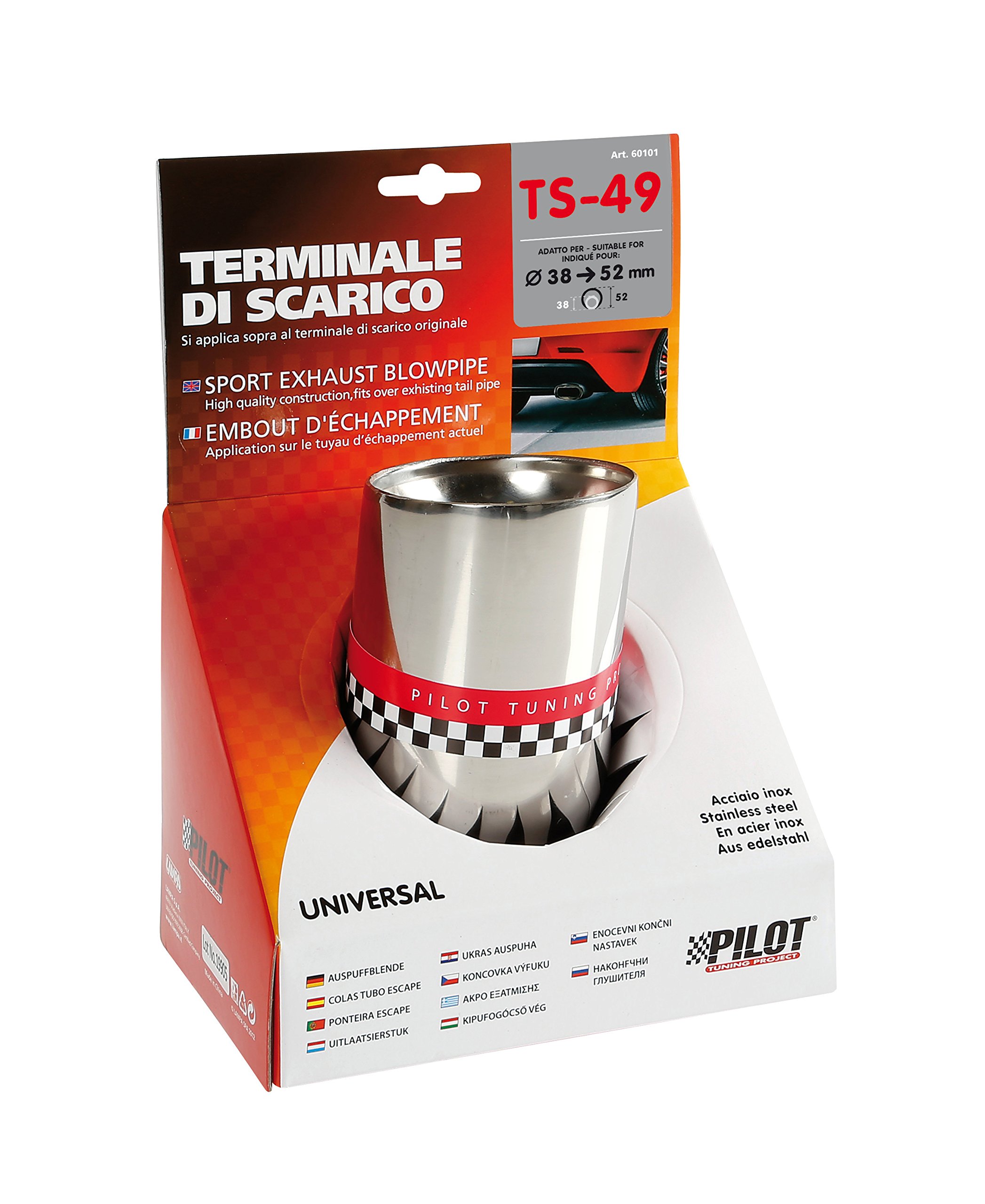 Terminal d'échappement Lampa - 60101 - TS-49 - Acier inoxydable