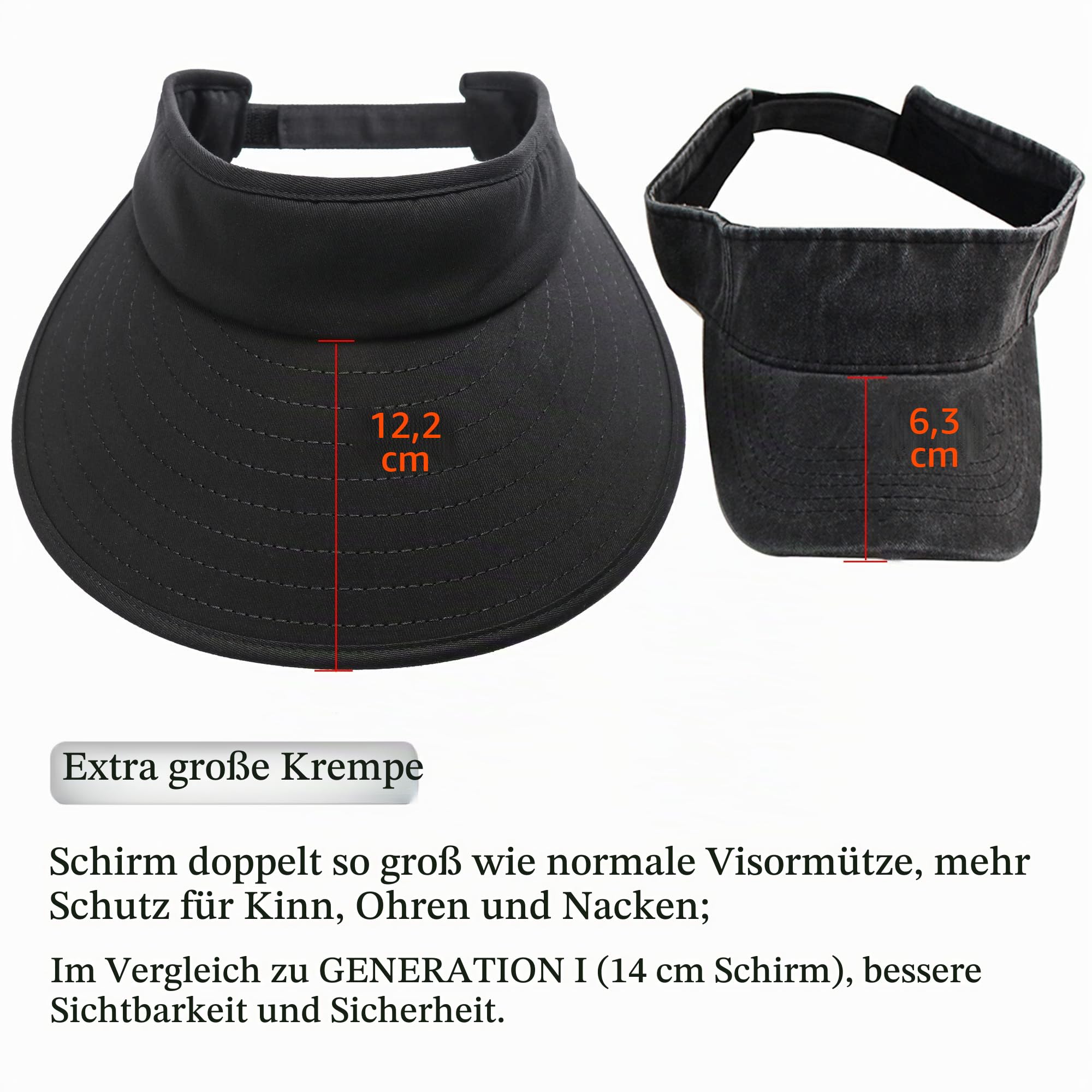 Sonnenblende für Damen, große Krempe, UV-Schutz, Strandkappe