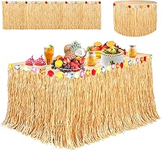 Mumjooyi Hawaii Tischröcke Luau Tischrock 275 x 75cm Hawaii Party Dekoration für Sommer Garden Beach Party Geburtstag Party Kostüm Party und Zusammenkünfte im Freien