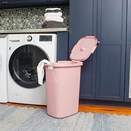 Miniatura 2 de Mind Reader Basket Collection Juego de 2 cestos para ropa sucia delgado, capacidad de 15.85 galones (15 kg33 libras), asas recortadas, tapa con