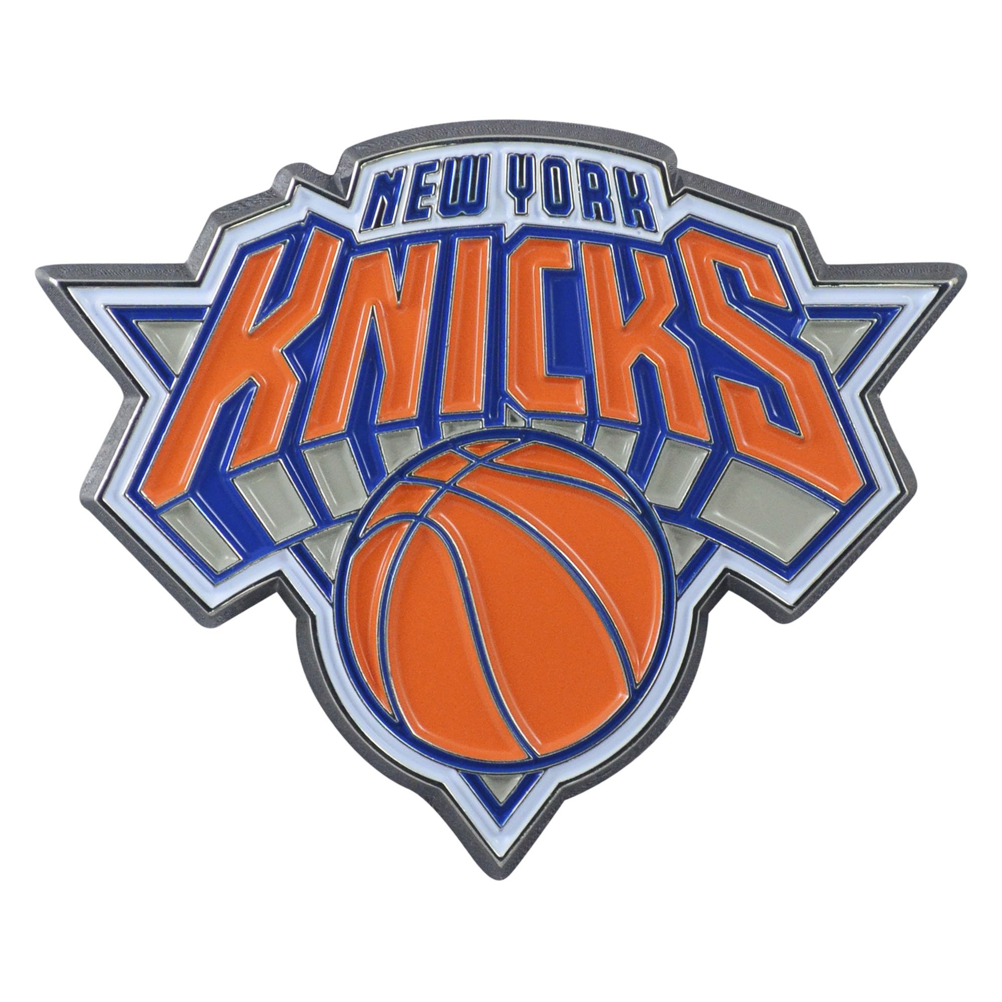 FANMATS 22234 New York Knicks 3D Color Metal Emblem, Diecut Team Logo Auto Emblem