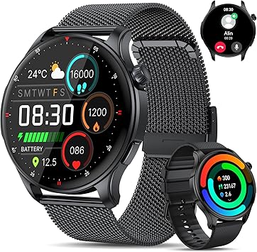 Smart Watch for Men Women Fitness Tracker Smartwatch for Android Phones iPhone Compatible Samsung Bluetooth Call Answer/Make Watches for Men Heart Rate Sleep Monitor IP68 Waterproof 120+Sports Model