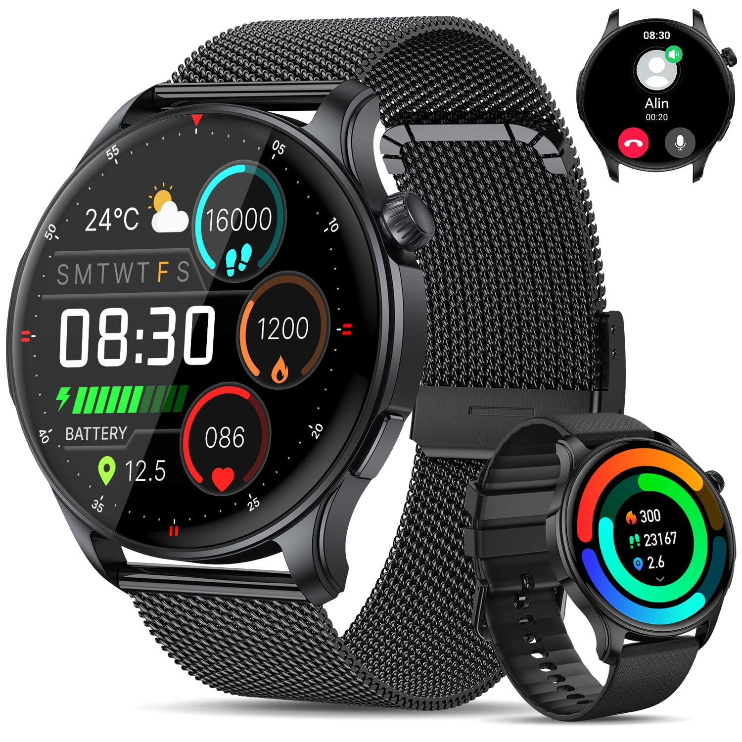 Smart Watch for Men Women Fitness Tracker Waterproof Bluetooth Call Answer Make Smart Watches for Android iPhone Digital