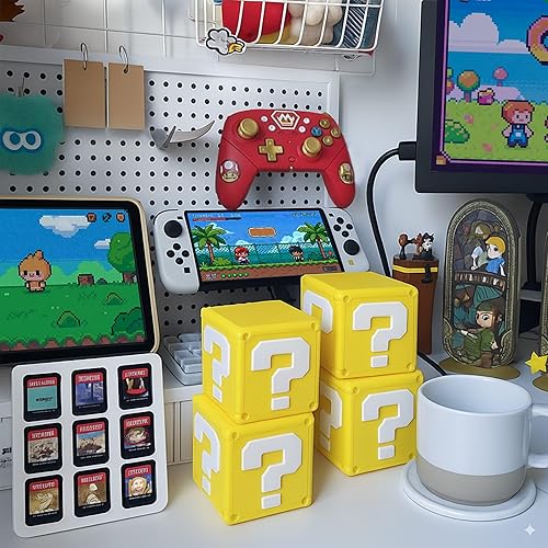 Miniatura 6 de Game Card Holder for Nintendo Switch 13-Slot Cartridge Case, 3D Printed Retro Question Mark Style, Fits All 1st & 2nd Gen Game Cards, Yellow