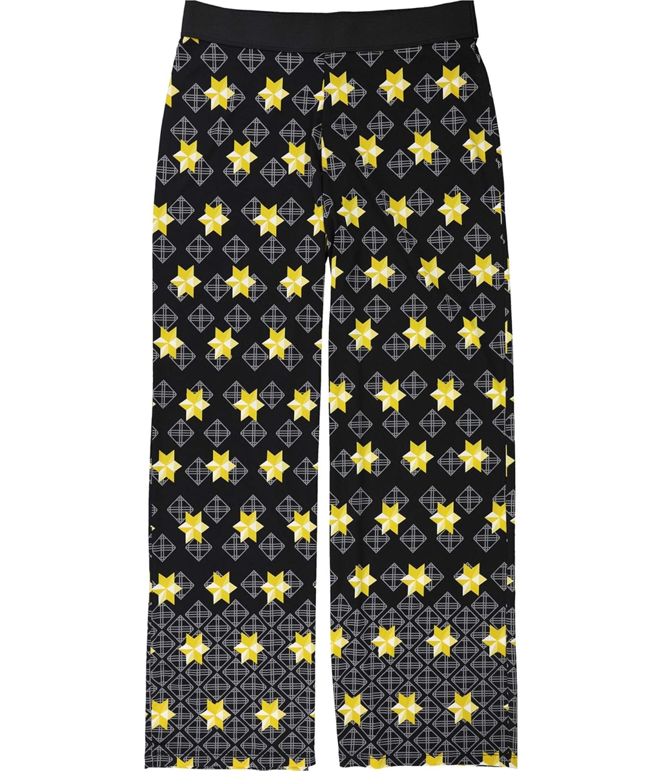 Alfani Womens Print Palazzo Casual Wide Leg Pants Black Medium