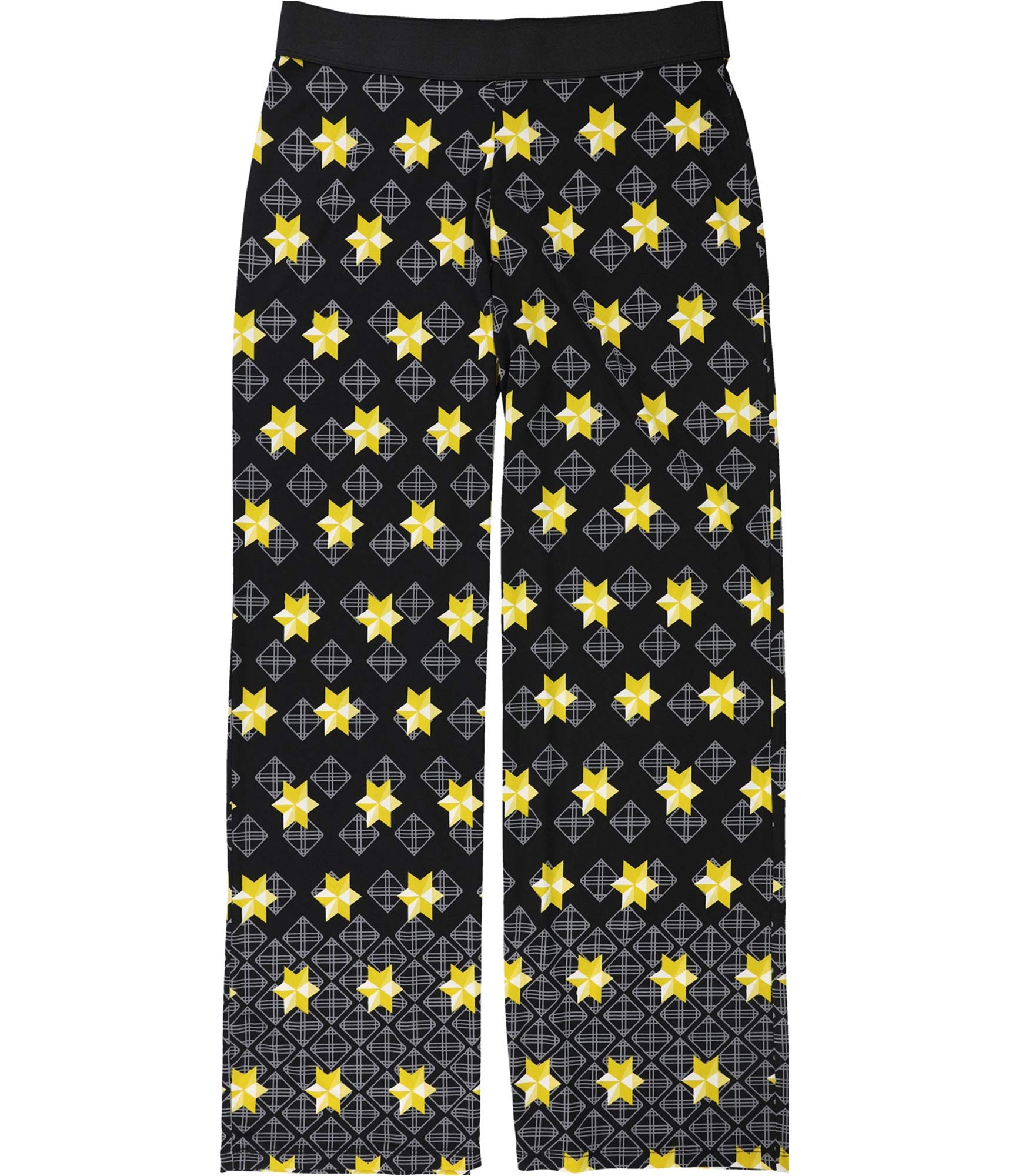 Alfani Womens Print Palazzo Casual Wide Leg Pants Black Medium