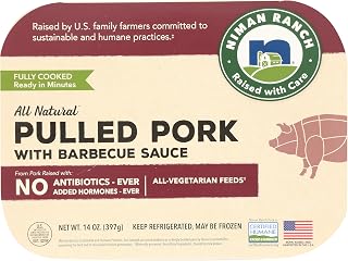 Niman Ranch Fully Cooked Pulled Pork with Memphis-Style BBQ Sauce, 14 oz - Humanely Raised, Antibiotic-Free