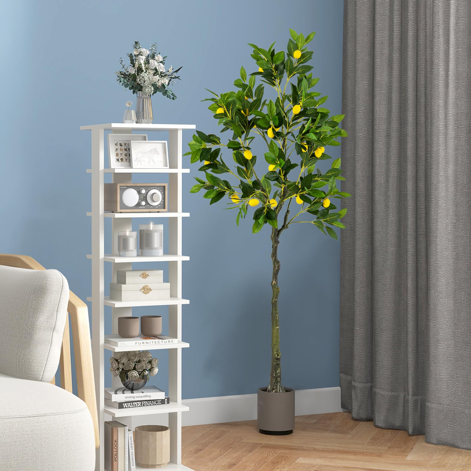 Amazon｜TANGKULA 観葉植物 フェイク 160cm レモンの木 フェイク