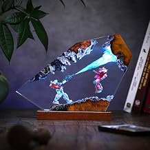 Epic Mecha Battle Resin Lamp – Handmade LED Light Featuring Futuristic Robot Duel Scene – Sci-Fi Inspired Acrylic Desk Decor for Anime, Gamer & Tech Lovers (S(15x12) cm)
