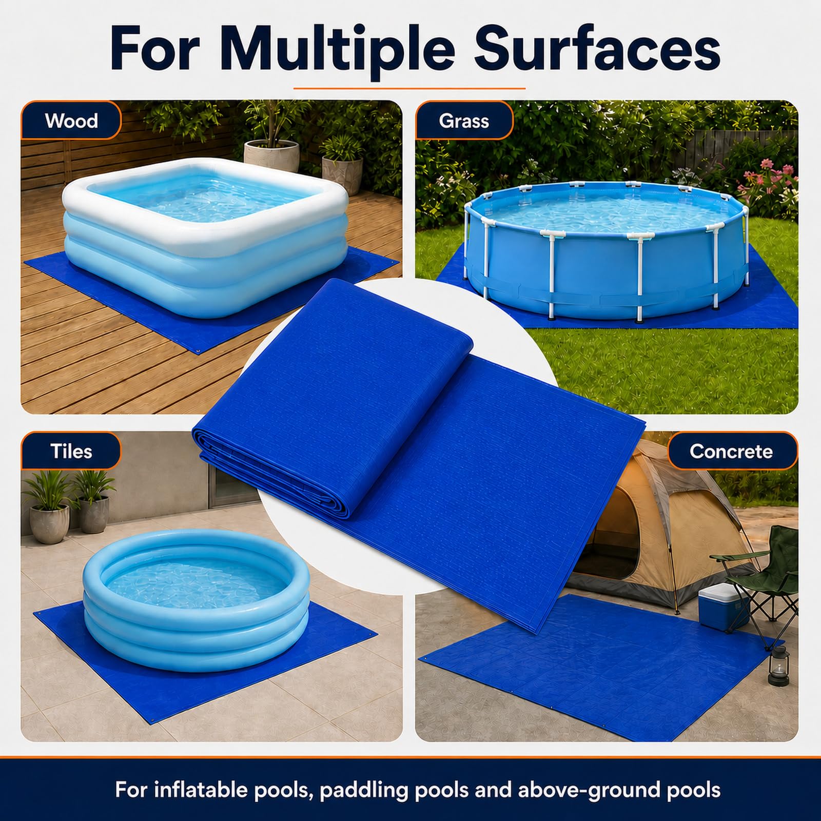 Pool Groundsheet Tapis De Sol Protecteur,Tapis De Sol Piscine ExtéRieur