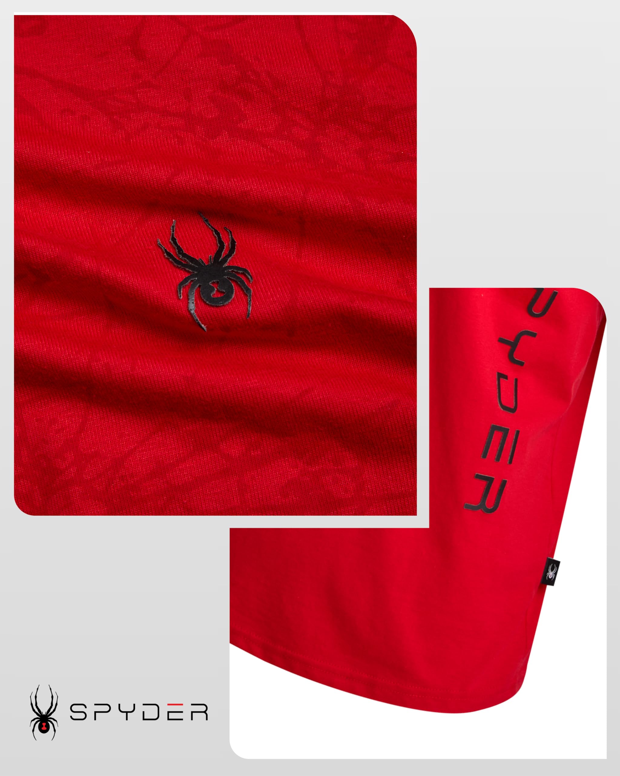 Spyder M CVC Jersey SS tee Camiseta Hombre (Pack de 1) | Camiseta deportiva suave y transpirable, ajuste cómodo para el día a día para entrenamiento, correr y uso casual