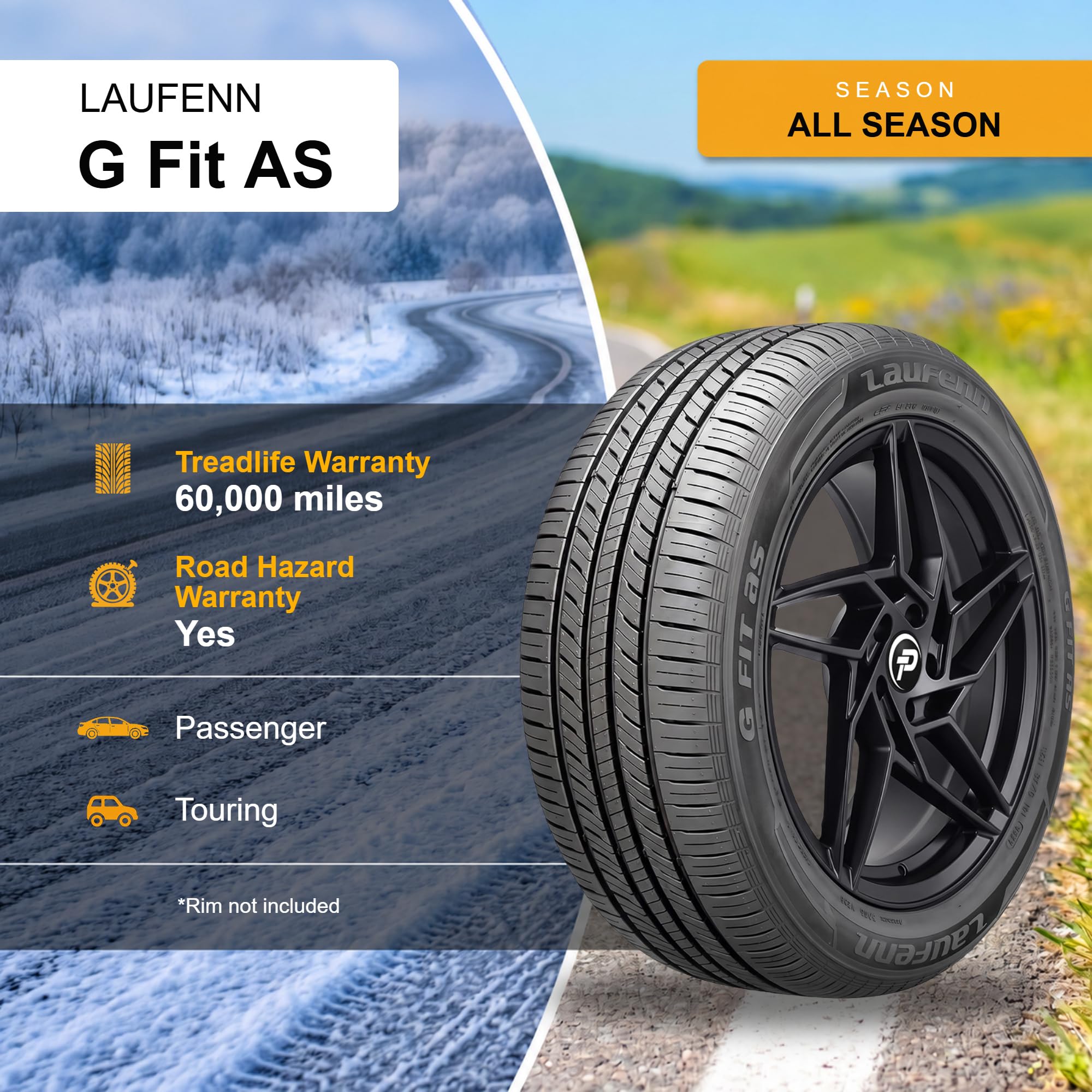 Amazon.com: Laufenn G Fit AS 185/65R14 86H | Passenger Touring All