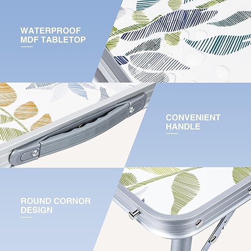 Miniatura 6 de RedSwing Mesa de camping plegable de 5 pies mesa de aluminio para exteriores con patas de altura ajustable 60 x 24 pulgadas color blanco