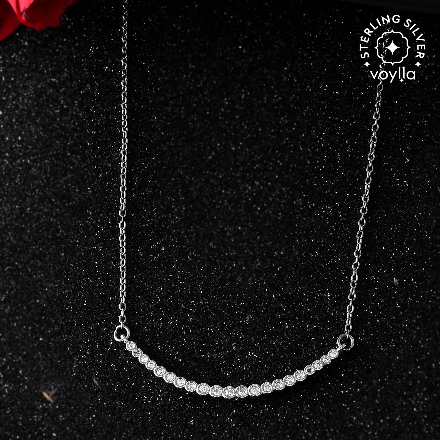 925 Sterling Cz Arc Necklace Gift For Her Valentines For He