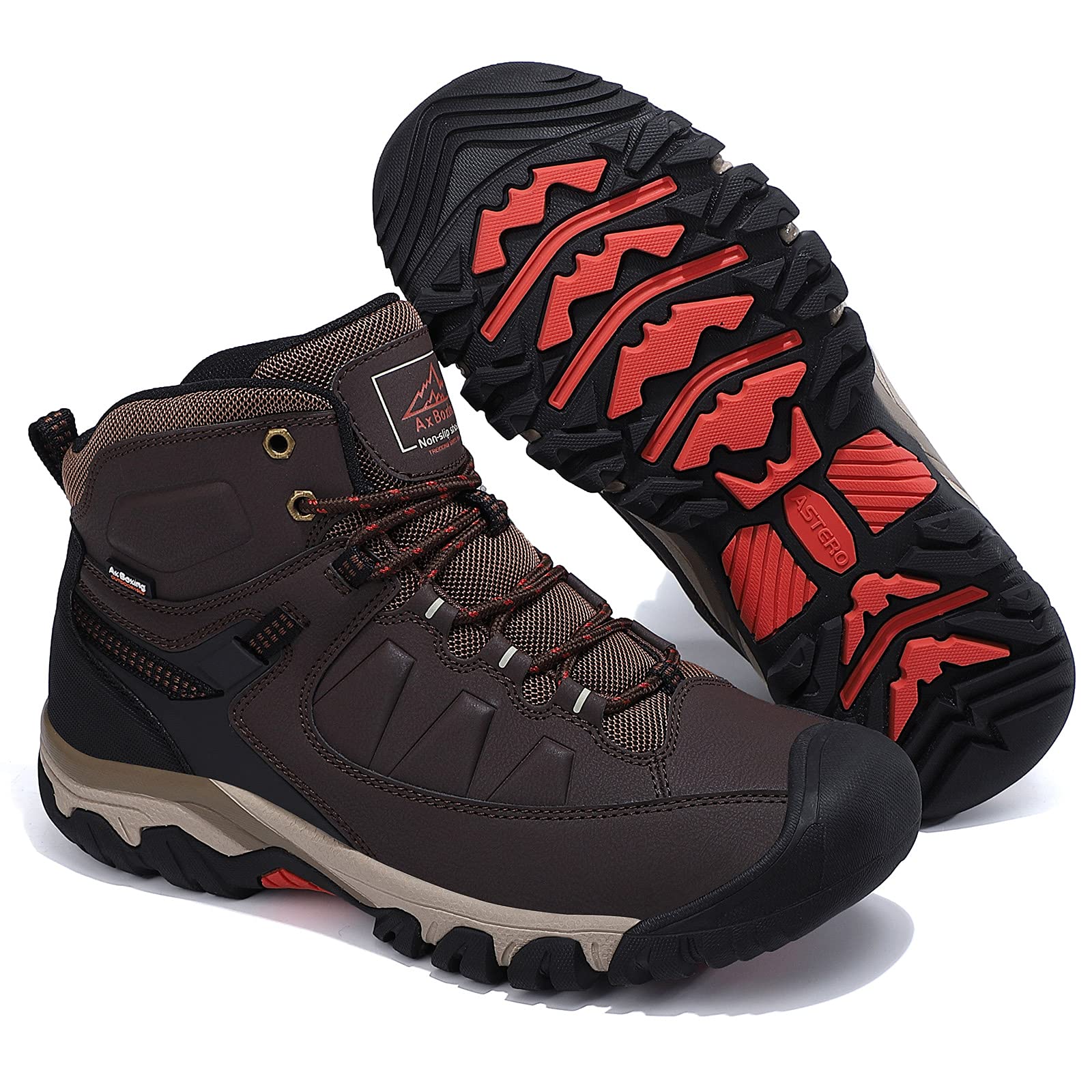 AX BOXING Scarpe Uomo Invernali Caldo Fodera Stivali Antiscivolo Scarponcini Uomo Invernali Scarpe Trekking Stivaletti Taglia 41-46 EU