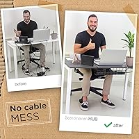 Vista 3 de Bandeja de Gestión de Cables Debajo del Escritorio, Organizador de Cables para Escritorio, Organizador de Cables, Organizador de Alambres, Gestión