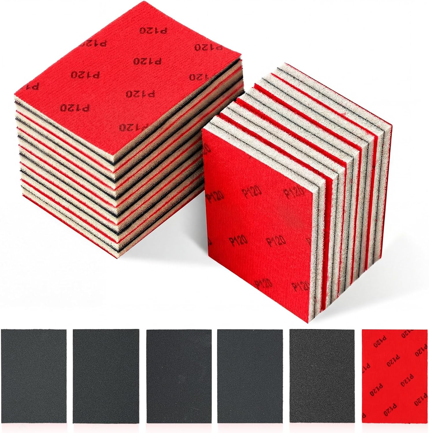 60 Pcs 320-2500 Grit Sanding Sponge, Ultra Fine Sanding Sponges Pads, Soft Foam Shine Block Wet Dry Polish Pads, Ultra Fine Grit Sandpaper for Model Drywall Metal Wood Furniture Polishing