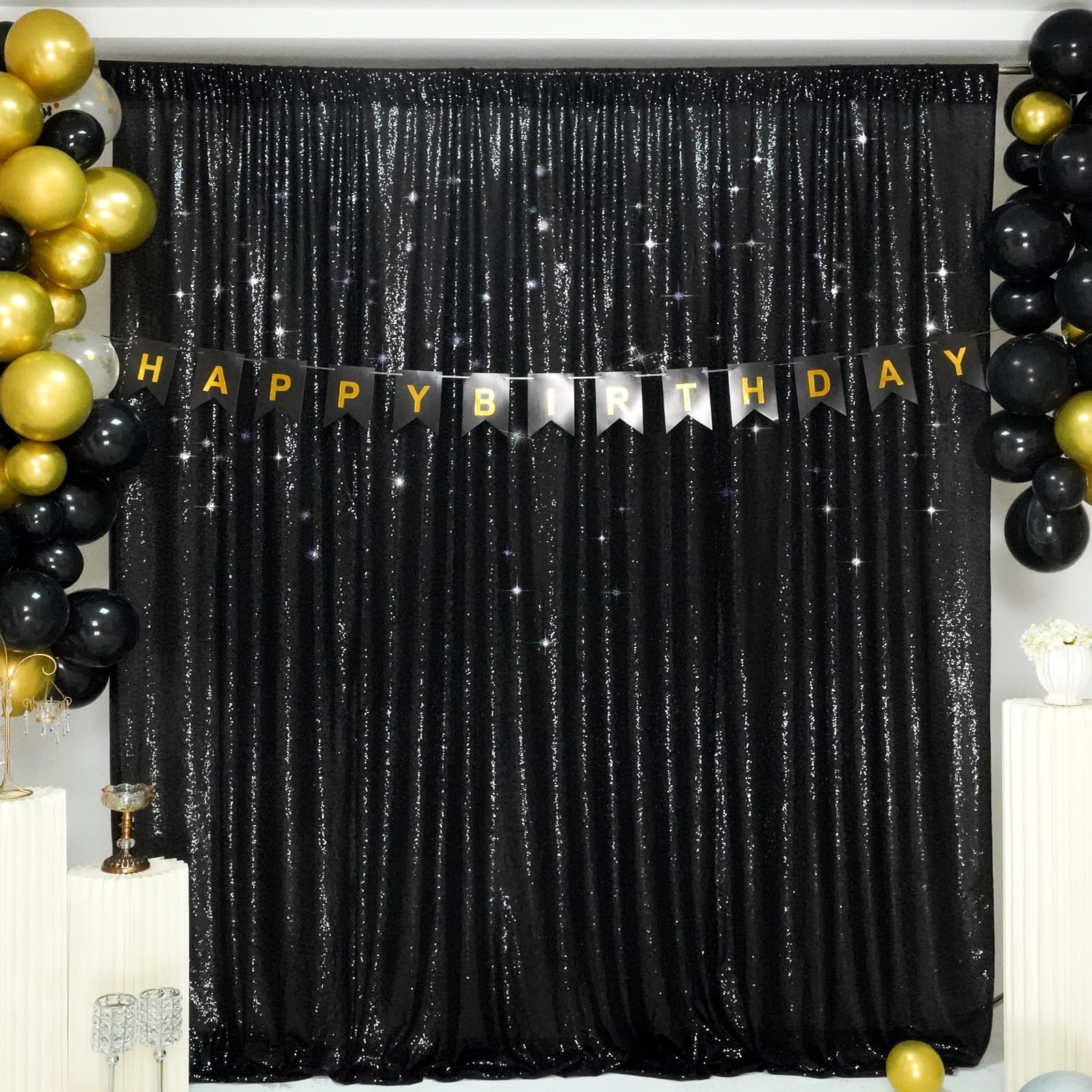 SquarePie Sfondo con paillettes, 3,5 x 2,5 m, per decorazione di feste di nozze