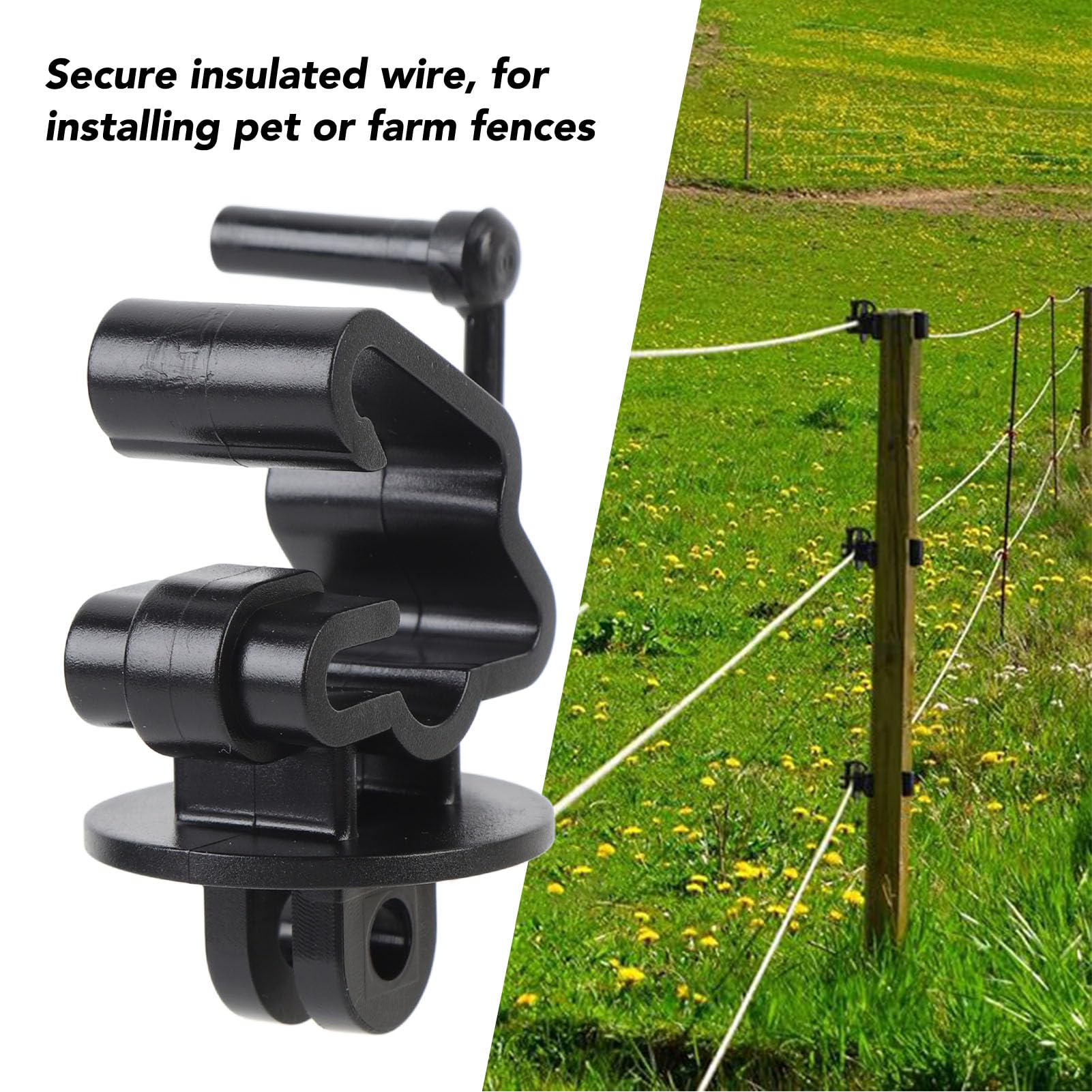 T Post Insulator Tondiamo Chain Link Insulator Electric Fence Stainless  Steel Insulator T Post Extender Wire Holders For Chain Link And Studded T &  U-Posts Tubing(Black,25 Pcs Electric Fence T Post Reviews