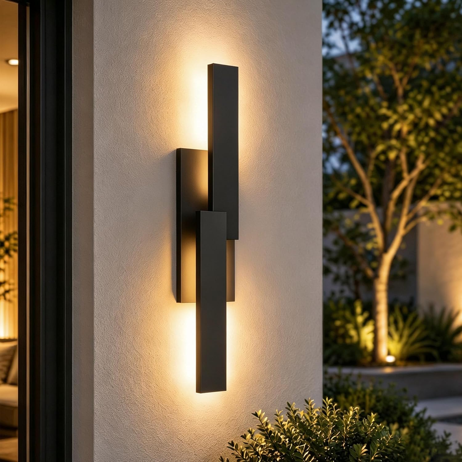 Aluminum Modern LED Outdoor Wall Sconce Lights, IP65 Waterproof