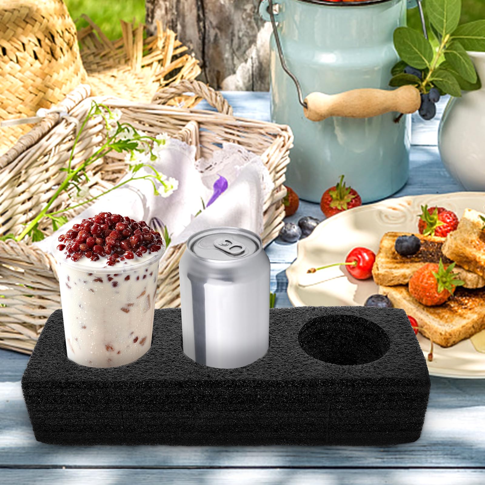 iplusmile Schaumstoff-Getränkehalter 3-Loch-Getränkehalter Glas Flaschenhalter Getränketräger Tablett Für Party-Takeout- -Camping-Takeout-Getränketräger