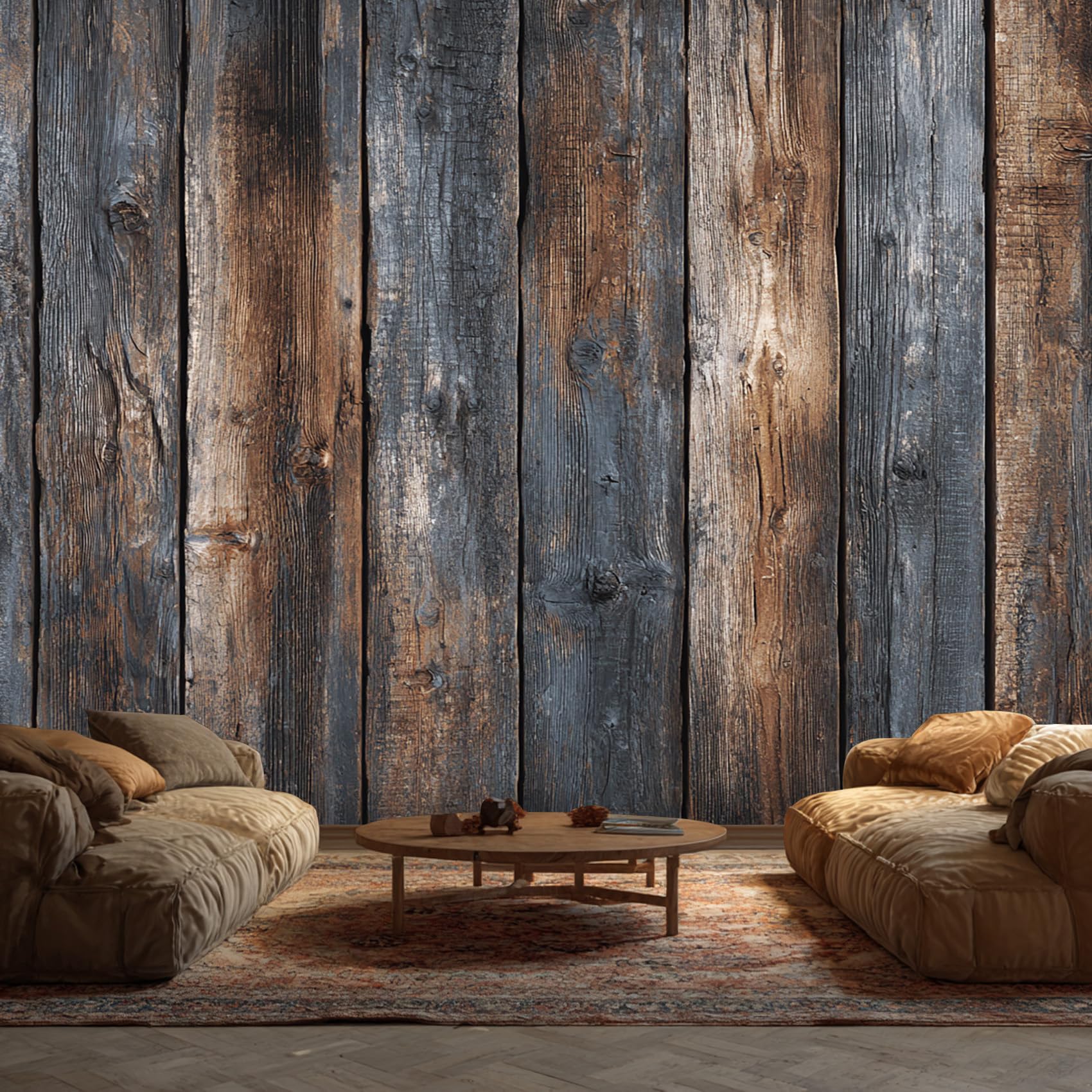 Wood Effect Wallpaper, Rustic Mural Wallpaper, Wood Effect Room Decor Wall Art for Living Room Bedroom Kitchen 500L x 280W cm, SH0230