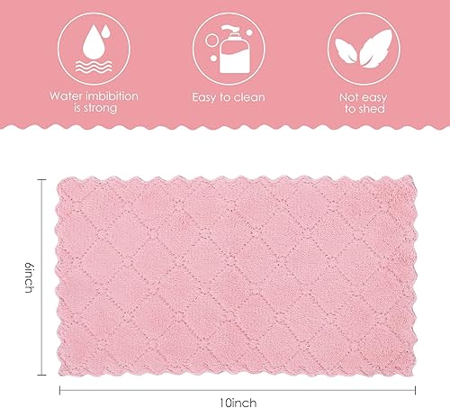 Miniatura 2 de Paquete de 11 paños de cocina reutilizables, antiadherentes, lavables al aceite, de secado rápido, paños de limpieza de terciopelo coral súper