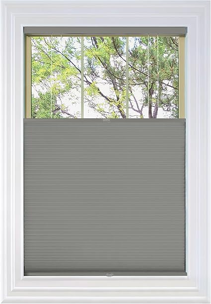 BlindsAvenue Cordless Top Down Bottom Up Cellular Honeycomb Shade, 9/16" Single Cell, Blackout, Antique Pewter, Size: 24" W x 48" H