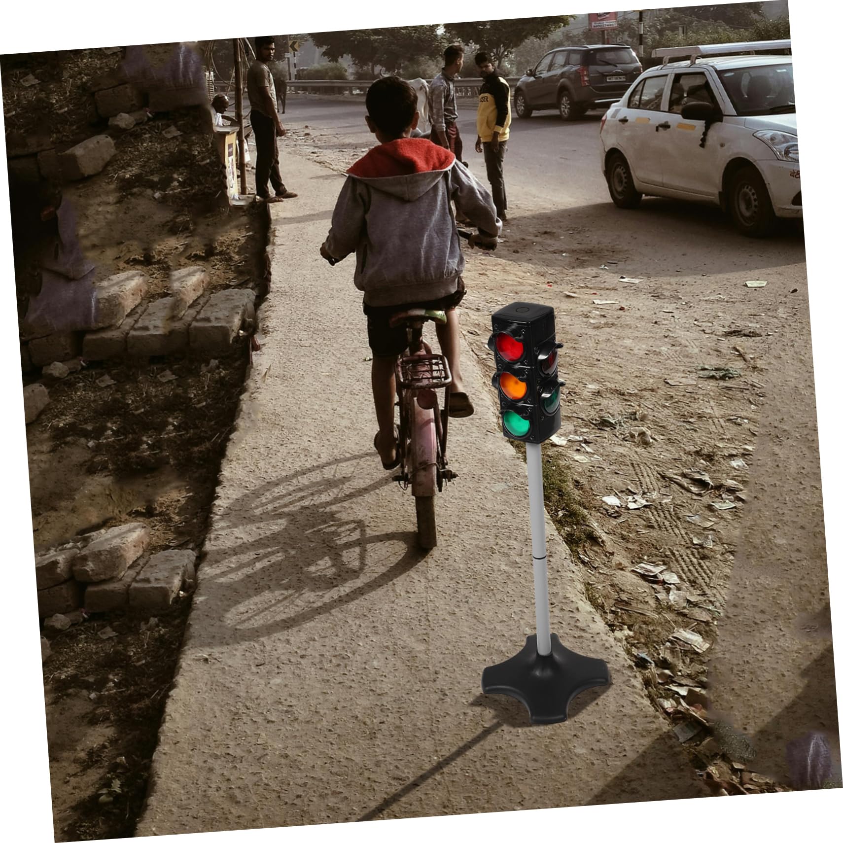 Giocattolo Semaforo Educativo per Bambini, Luce di Segnalazione Stradale in Plastica Sicura 72 Cm, Set da Gioco per Riconoscimento Traffico e Apprendimento Precoce in Classe e a Casa