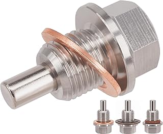 1PC 1/2"x20 Stainless Steel Magnetic Engine Oil Drain Plug Fit Buick Chevrolet Chrysler Ford Dodge GMC Selector Models & Harley-Davidson Transmission/Chain Case Oil Drain Plugs