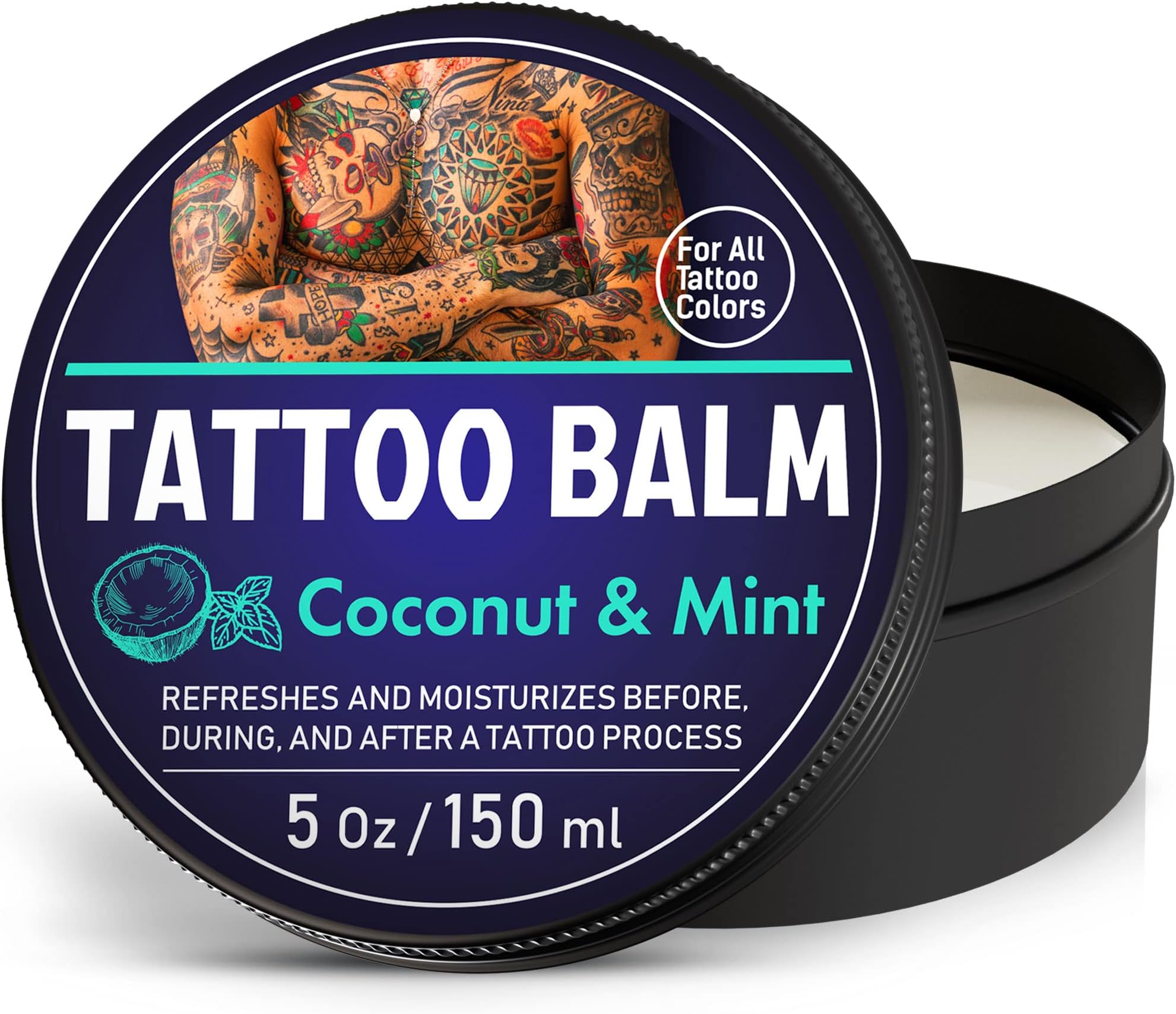 Colorful Tattoo Balm Aftercare Brightener for Old Tattoos, Soothing Cream for Tattooing, Moisturizer Tattoo Care Butter for Before Tattoo & After, Natural Tattoo Color Enhancement Crema Para Tatuajes