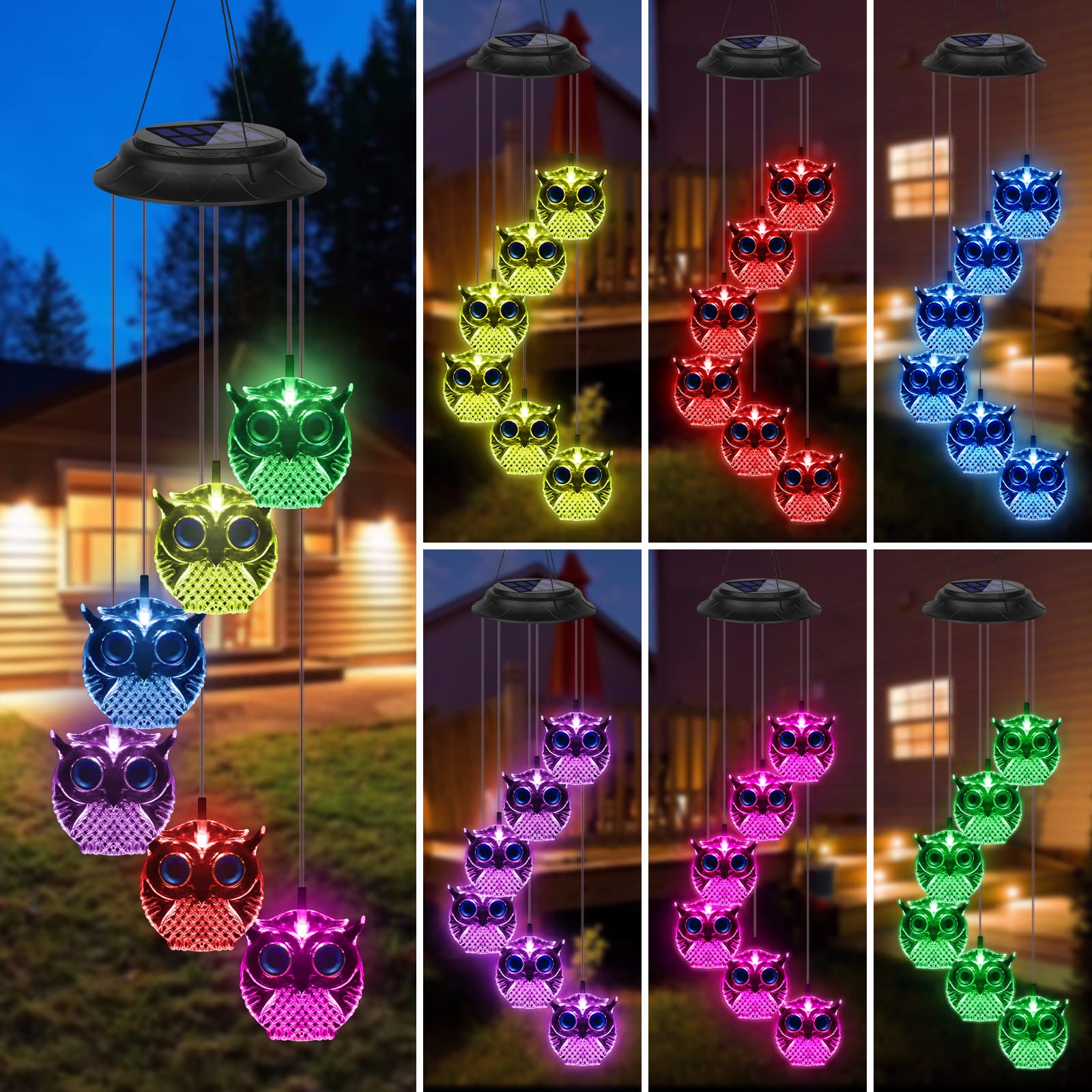 Led Lampe Carillon À Vent Solaire Carillon Éolien Carillon De Vent