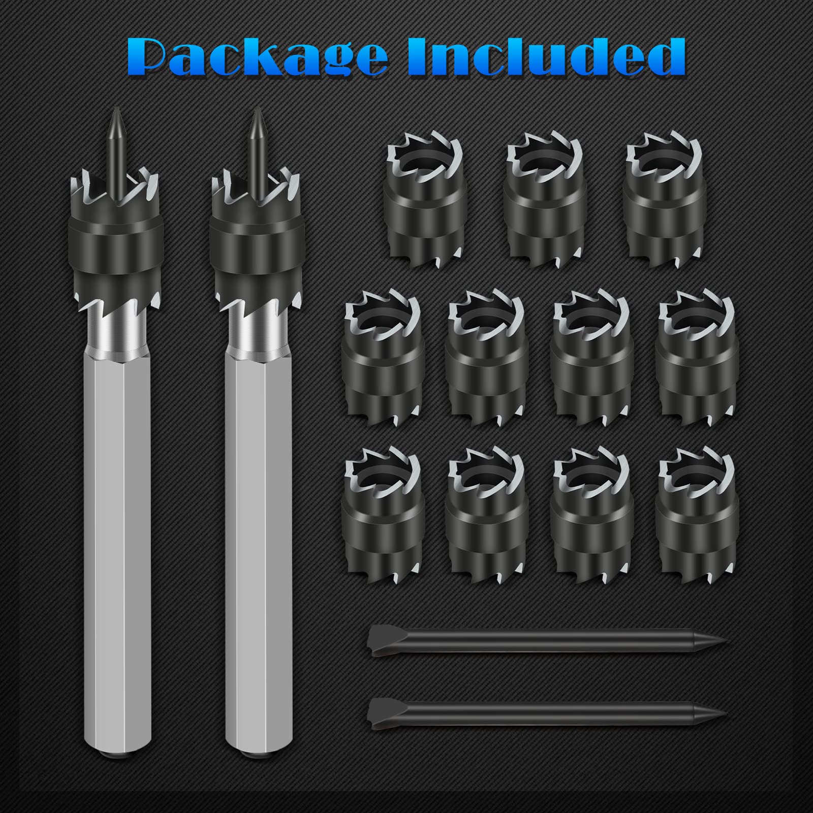EEEKit Conjuntos Cortadores Soldadura Puntos Rotativos, 3/8" HSS Brocas Cortador Extractor Agujeros Doble Caras