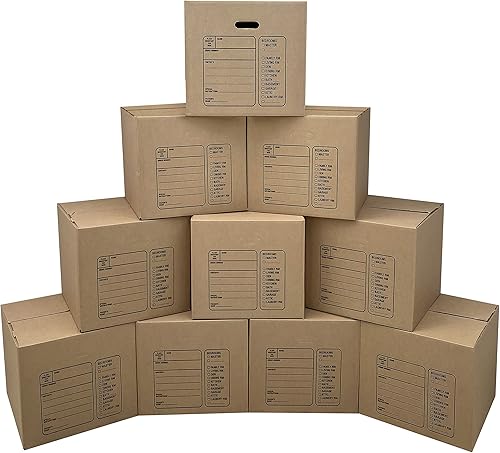 uBoxes 10 cajas de cartón medianas prémium de 18 x 18 x 16 pulgadas