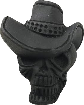 2.5" Skull & Hat - BB-199 - Cabinet Knob Handle - for Gate, Drawer, Closet, Cabinet, Dresser - Black Finish for Interior & Exterior Designing - BB-199 1