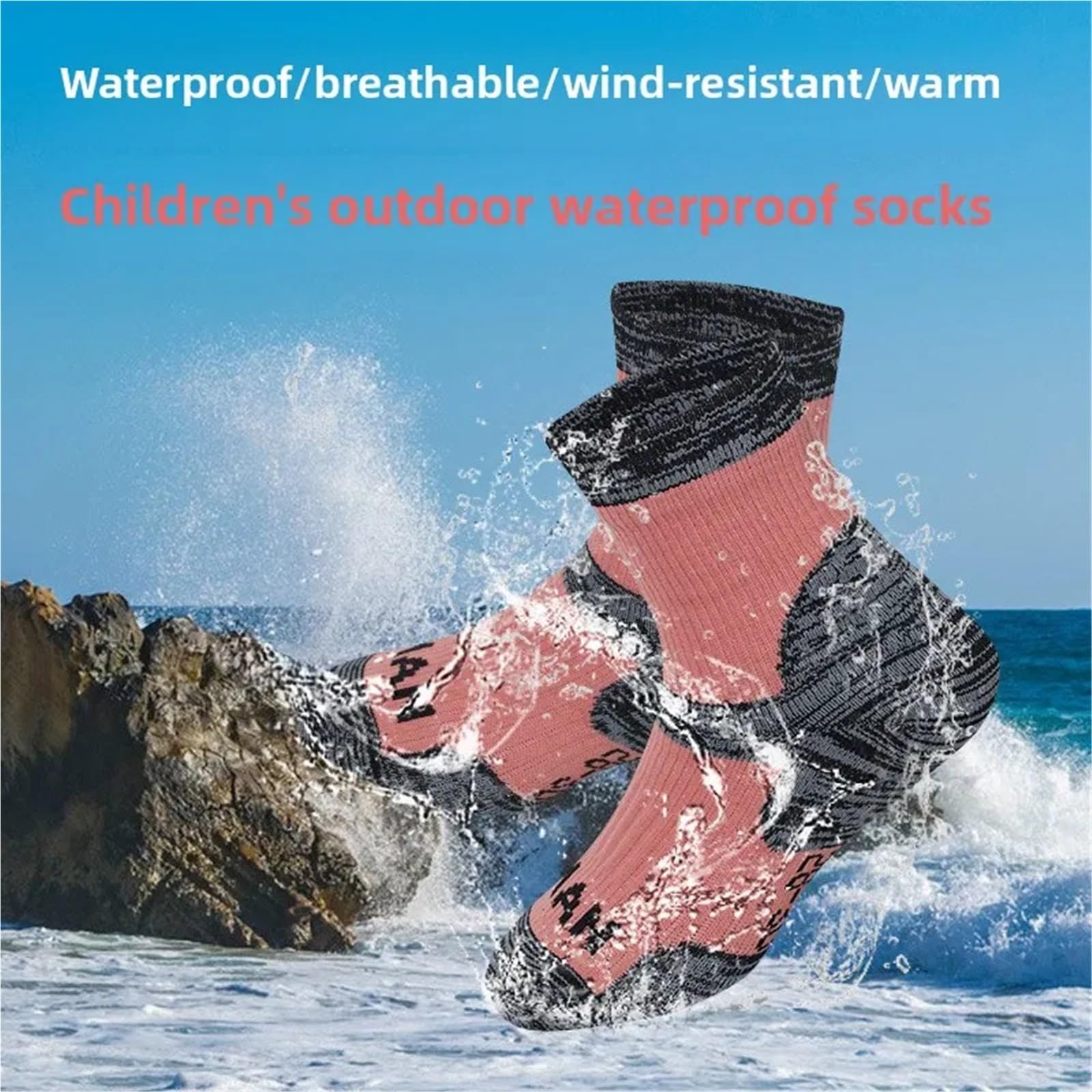 Calcetines Impermeables For Niños, For Deportes Al Aire Libre, Correr, Senderismo, Ciclismo, Esquí De Invierno, Cálidos, Resistentes Viento Para Senderismo, Ciclismo