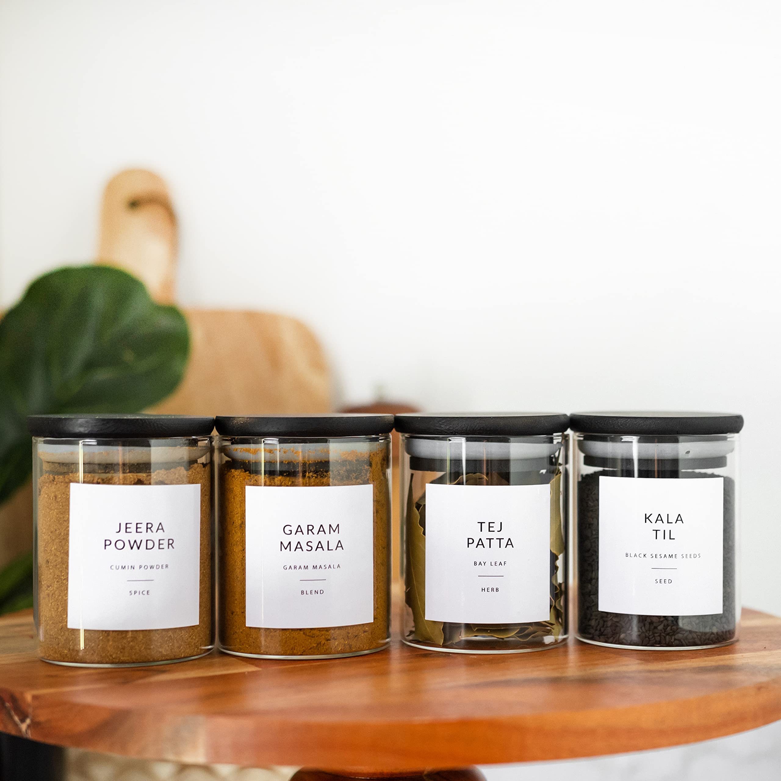 44 Square Spice Labels for Indian Spices Hindi + English Minimalist