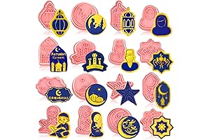 16 Pieces Eid Mubarak Cookie Cutters with Plunger Stamps
