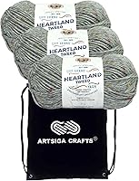 Vista 40 de Lion Brand Heartland Capitol Reef 136-140 (3 cadejos - mismo lote de tinte) Hilo estambre medio #4 acrílico para crochet y tejer con bolsa