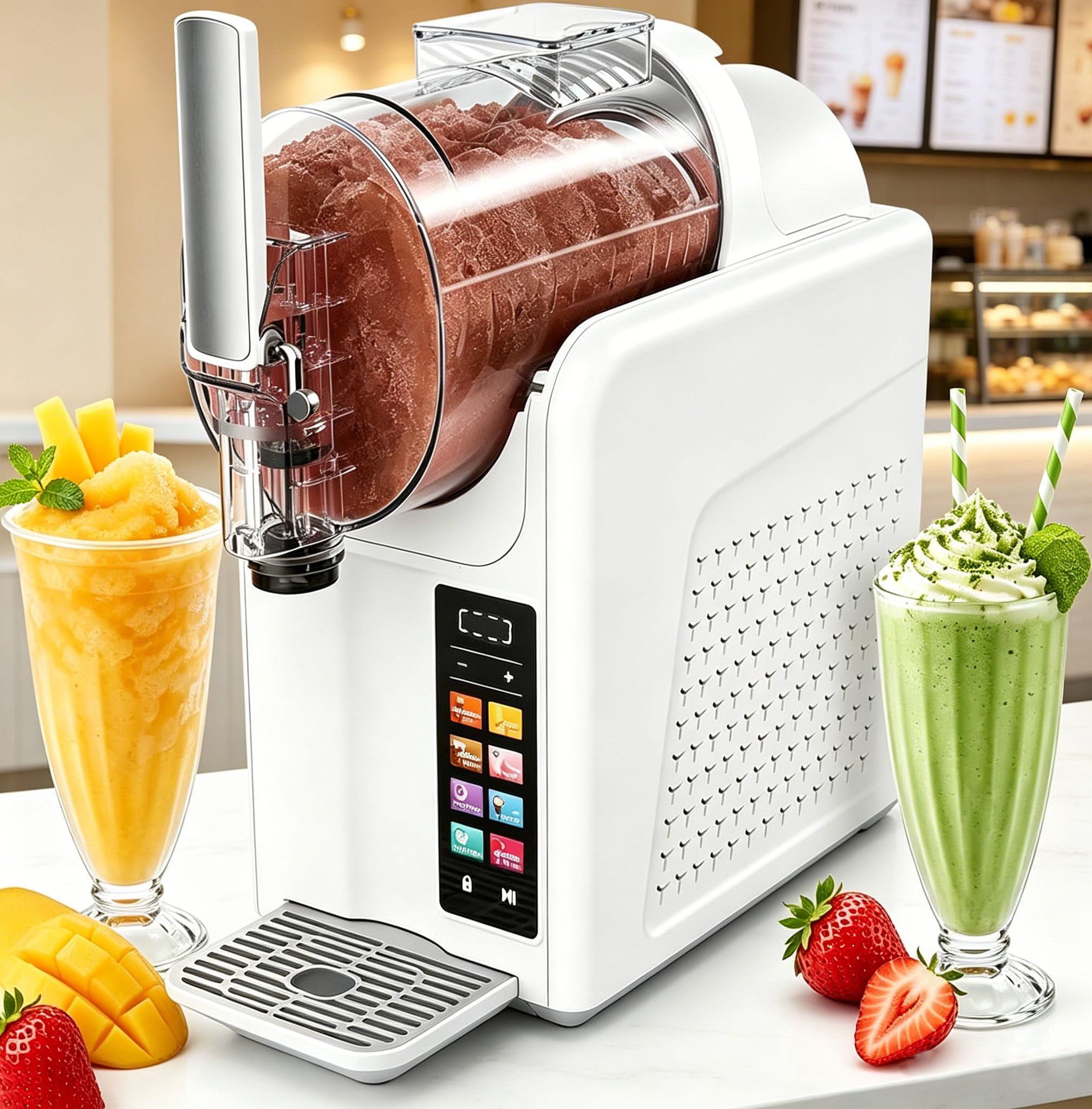 XDLYWUZIQ 2L Commercial Slushie Machine Auto Clean White-SingleBowl