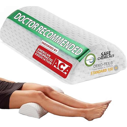 ComfiLife Knee Pillow for Back Sleeping – 100% Memory Foam Bolster Pillow for Legs – Under Knee Pillow for Sleeping on Back – Leg & Hip Pain Relief for Side Sleepers – Half Moon Pillow