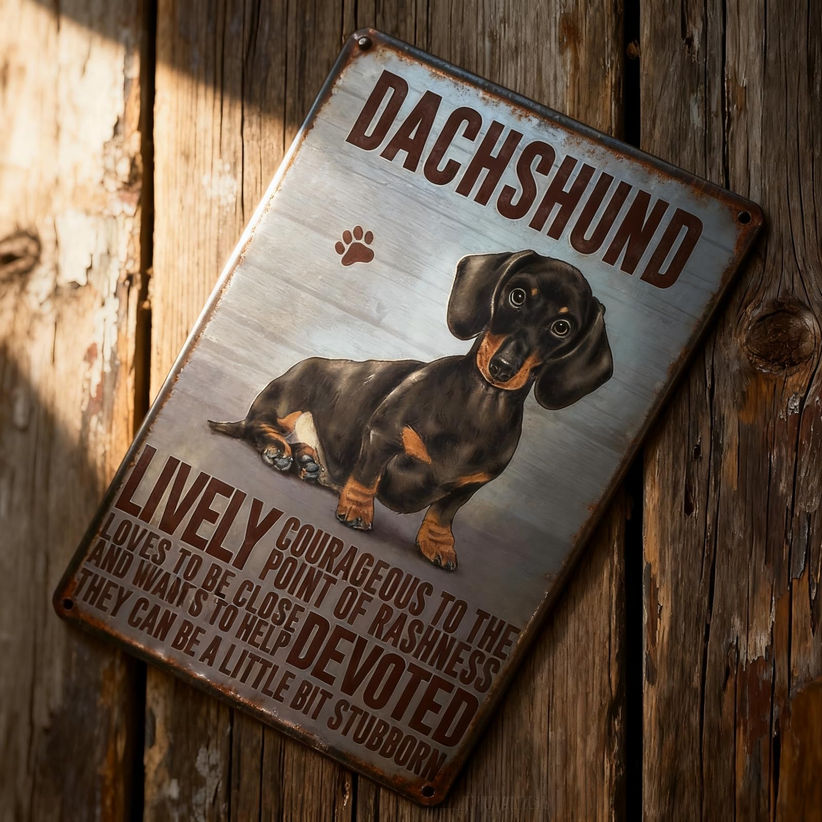 Tivleed Vintage Dachshund Sign - Metal Wall Plaque With Funny Dachshund Design, Waterproof Rustic Home Decor For Dog Lovers, 20X30cm