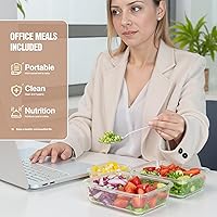 Vista 8 de 10-Pack Meal Prep Containers with Snap Locking Lids, Glass Airtight Lunch, Food Storage Containers, Microwave, Oven, Freezer and Dishwasher