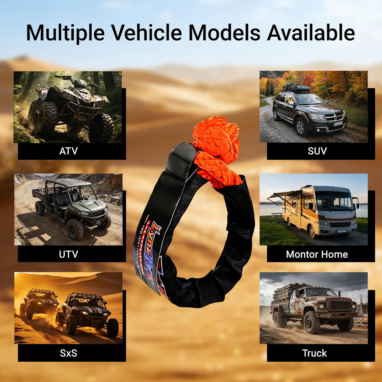 Synthetic Soft Shackle (2-Pack) - 1/2 Inch x 22 Inch (50000lb Break Strength) Rope Recovery Shackle with Extra Sleeves for Off-Road, Sailing, Jeep, Truck, ATV, UTV, SUV, 3 Years Warranty - Image 8