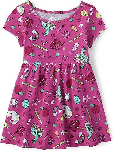The Children's Place, Vestido de moda de manga corta para niñas pequeñas