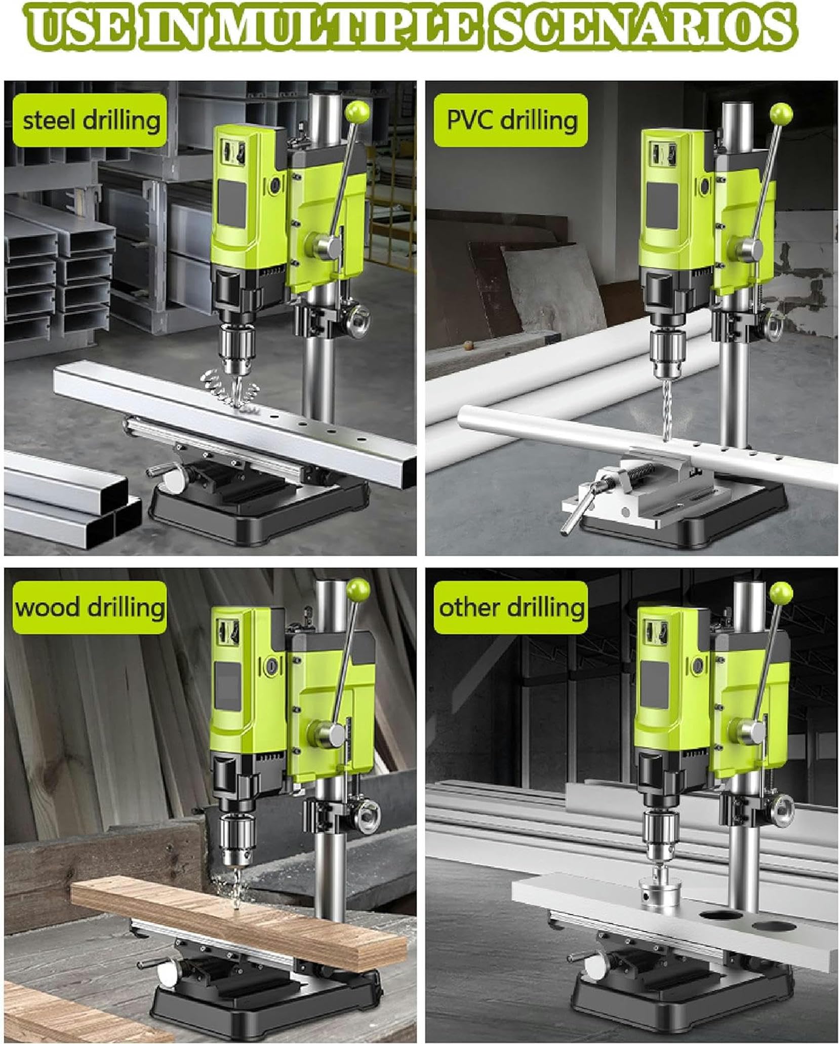 Taladro de Columna 880w, Taladro de Mesa Taladro de Columna Profesional 6 Velocidades Banco Trabajo para Bricolaje y Reparaciones Profesionales