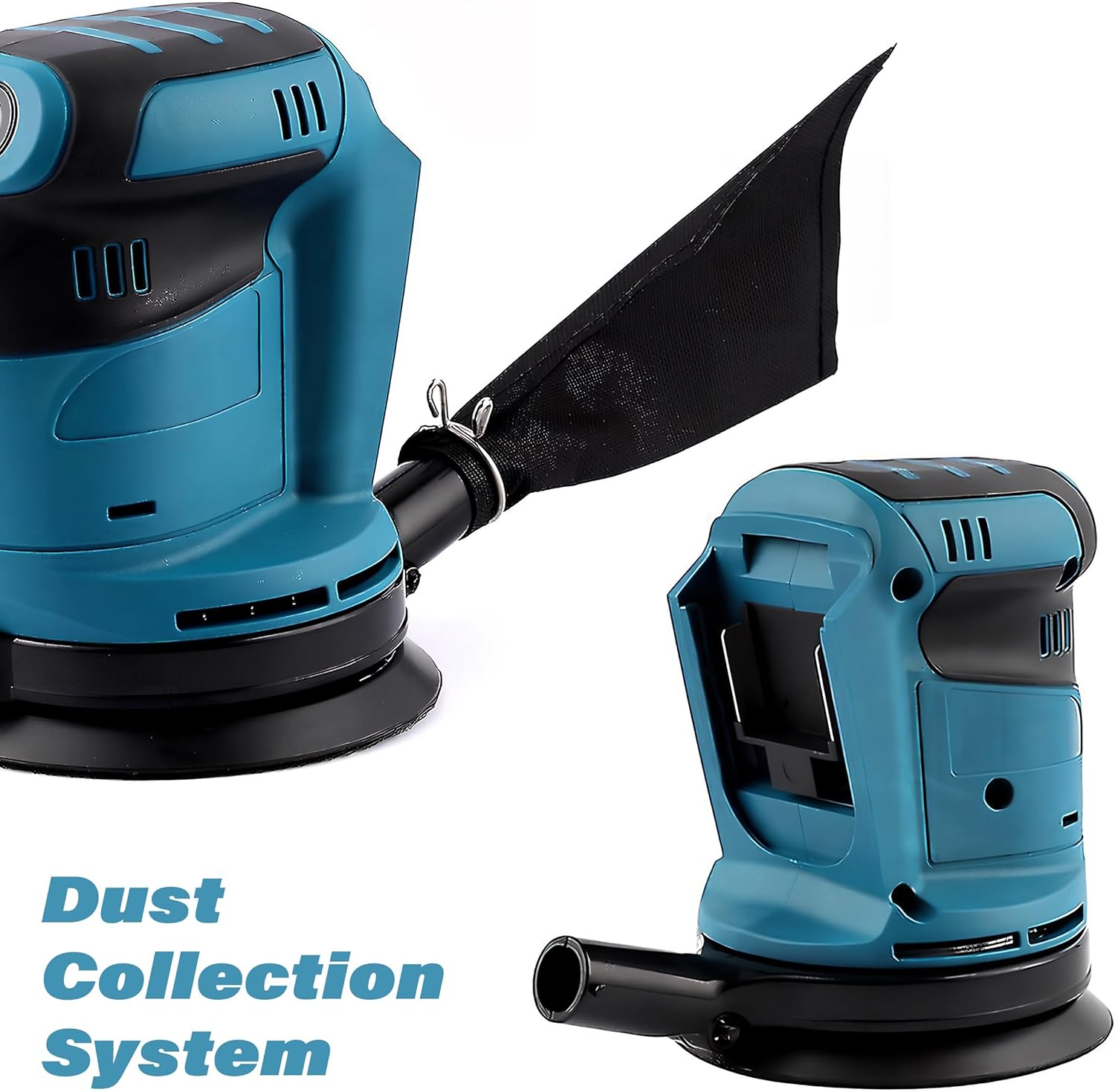 5'' Brushless Random Orbital Sander for Makita 18V Battery, 6 Speed 24000RPM Cordless Palm Sander with Dust Collector for Woodworking Metal Plastic Sanding Polishing Rust Removal (No Battery)