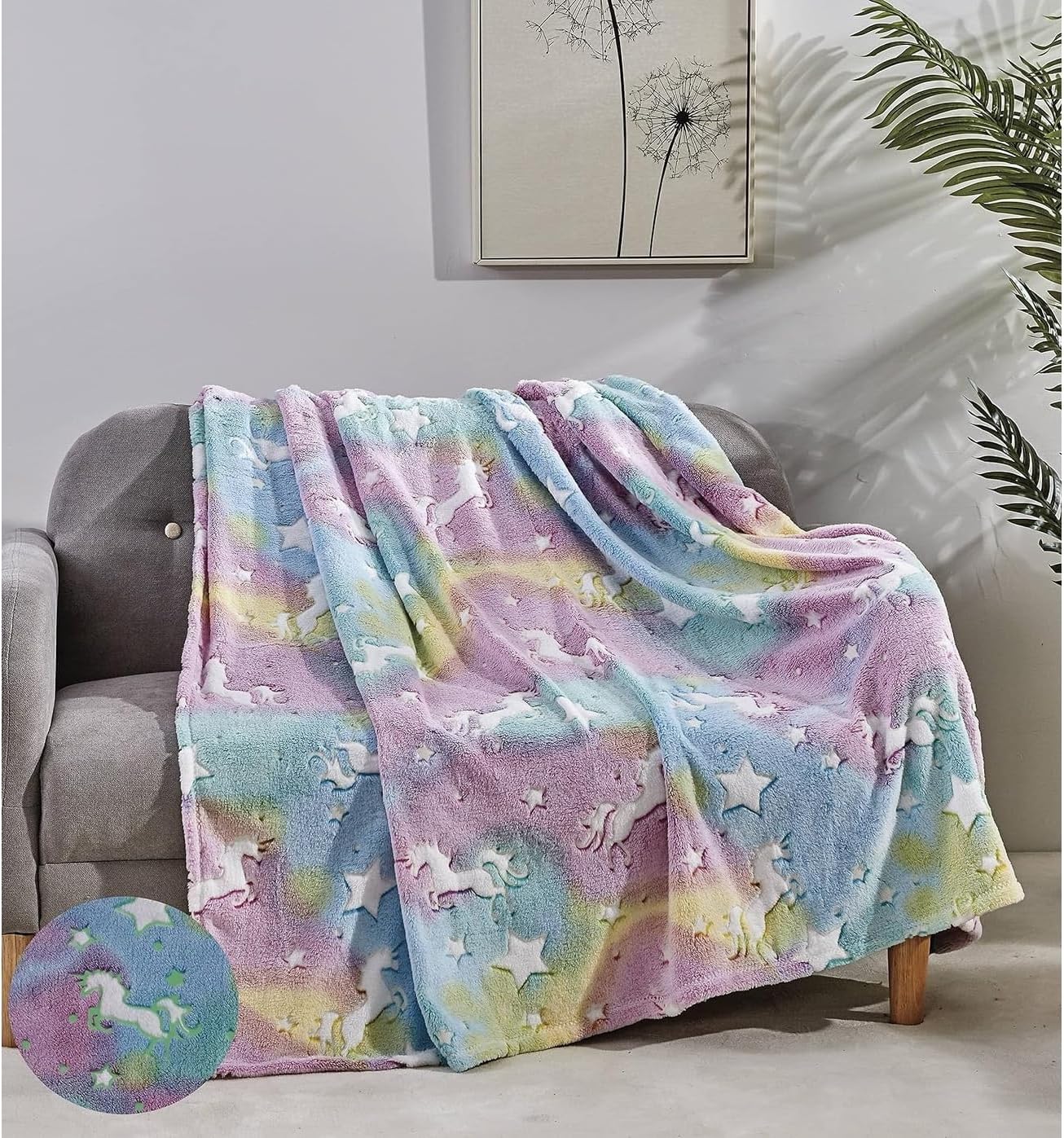 Ultra Plush Cosmic Glow in The Dark Throw Blanket (50" x 60") (All-Star)