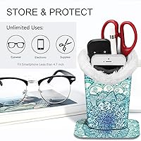 Vista 132 de Fintie Soporte para anteojos forrado de felpa con base magnética, estuche de cuero vegano prémium para lentes