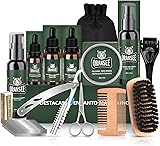 Kit Cuidado Barba 14 en 1 para Hombre, Incluye Aceite, Bálsamo, Champú, Rodillo Microagujas, 2 Cajas de Hojas, Maquinilla Plumas, Mejor Regalo Perfecto Originales para Hombre o Papa